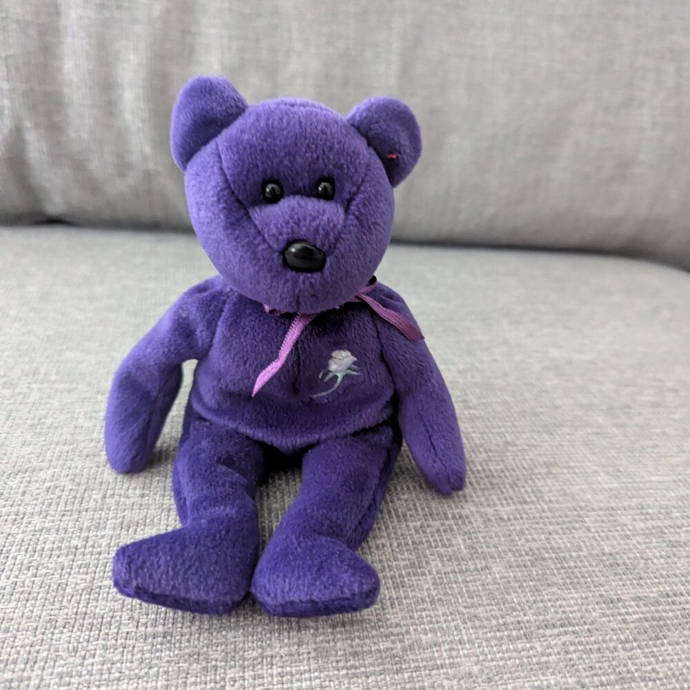 Ty Beanie Baby Princess The Diana Bear 1997 Tush Tag PE Pellets - NO TAG